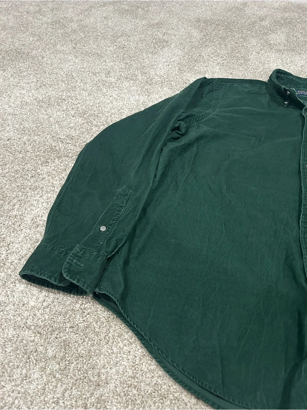 Polo Ralph Lauren Shirt Mens XL Corduroy Long Sleeve Green Classic Fit Button